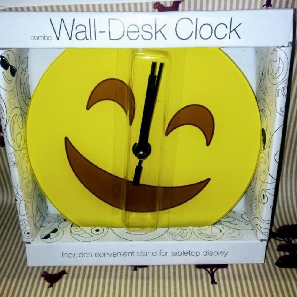 Mark Feldstein Happy Emoji Combo Wall - Desk Clock NIB